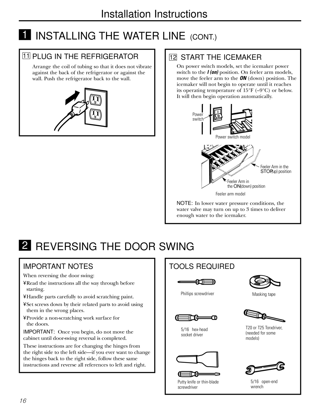 Americana Appliances 15 Plug in the Refrigerator, Start the Icemaker, Important Notes, Tools Required 