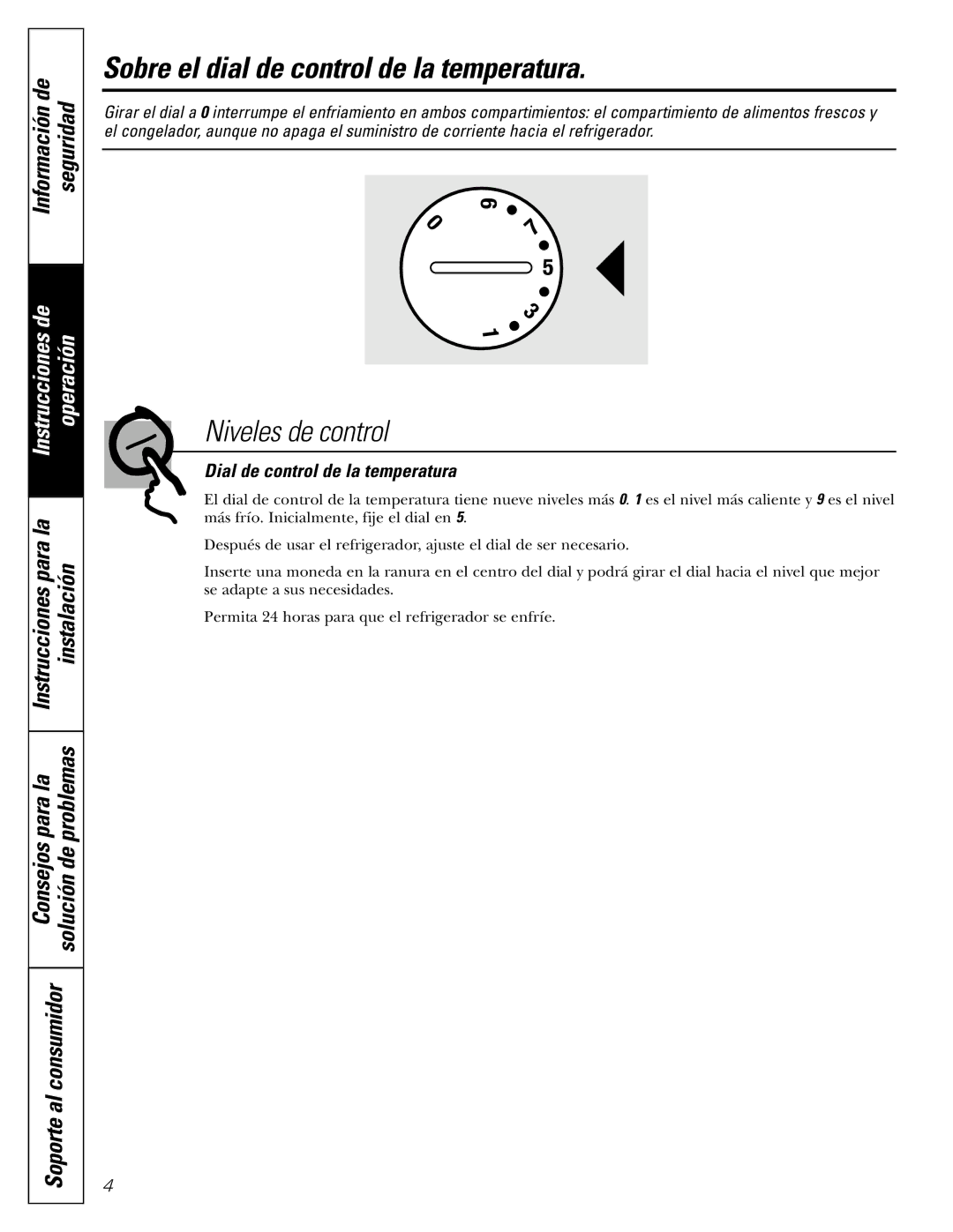 Americana Appliances 16, 18, 17 Sobre el dial de control de la temperatura, Información de Seguridad, Instalación 