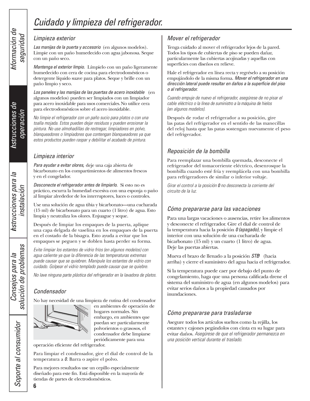 Americana Appliances 197D5984P004 installation instructions Cuidado y limpieza del refrigerador, Problemas 