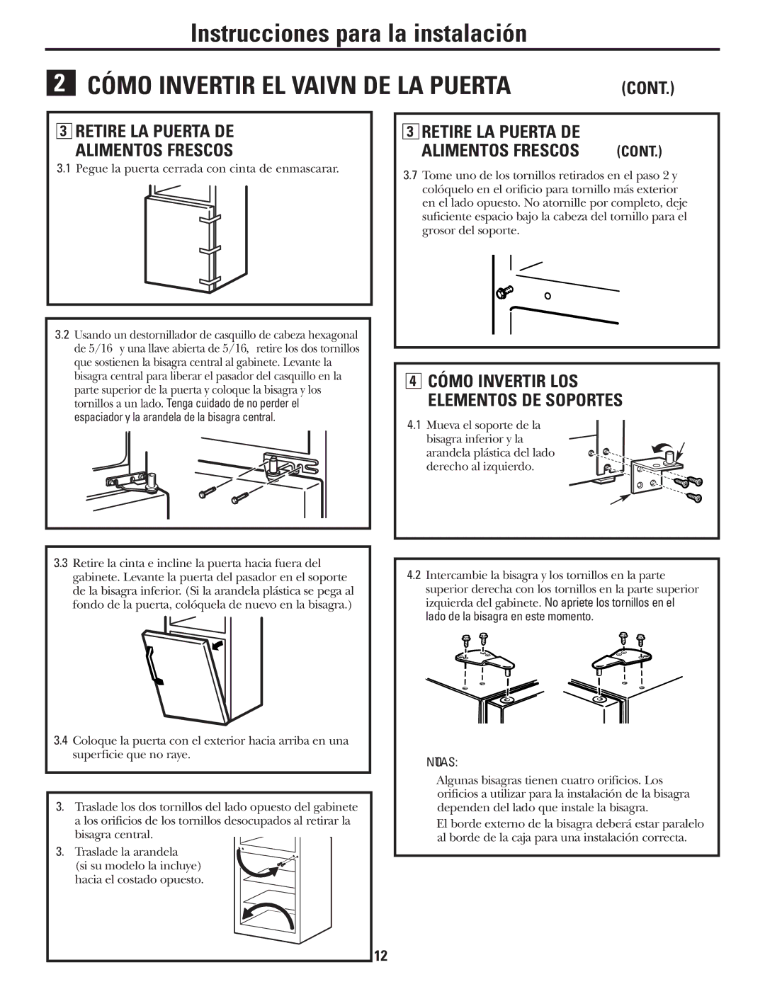 Americana Appliances 197D5984P004 installation instructions Retire LA Puerta DE Alimentos Frescos 