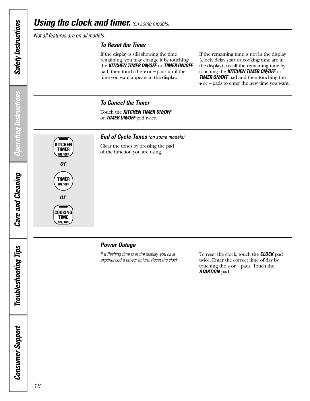 Americana Appliances ABS200 Instructions, To Reset the Timer, To Cancel the Timer, End of Cycle Tones on some models 