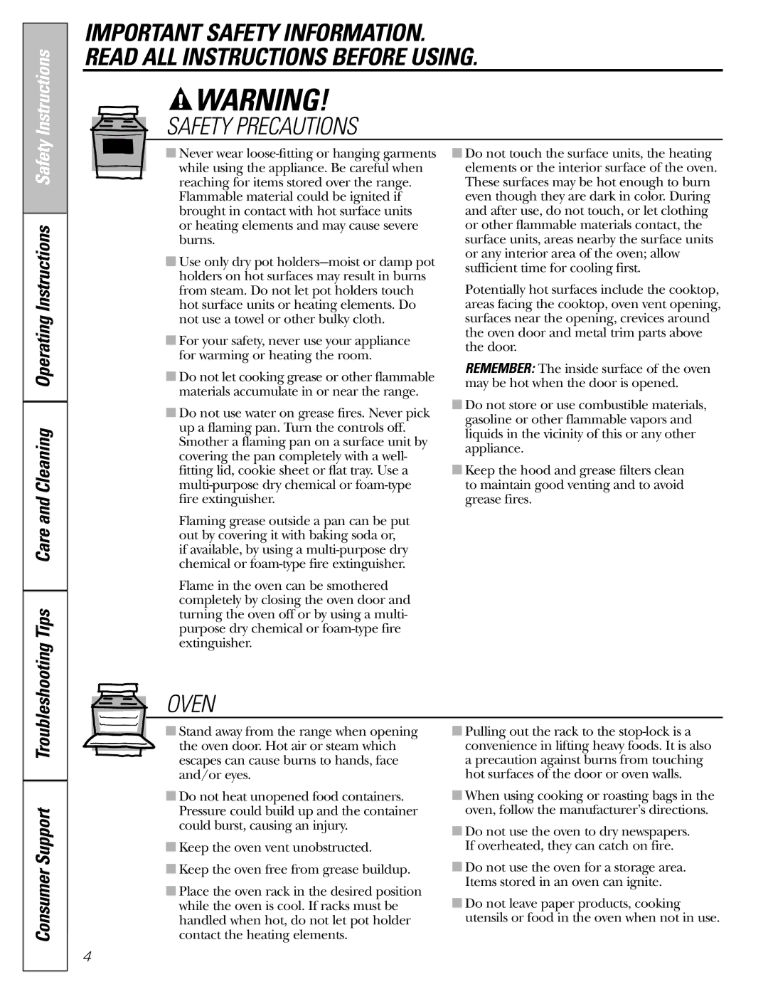 Americana Appliances ABS200 Tips Care and Cleaning Operating Instructions Safety, Consumer Support Troubleshooting 