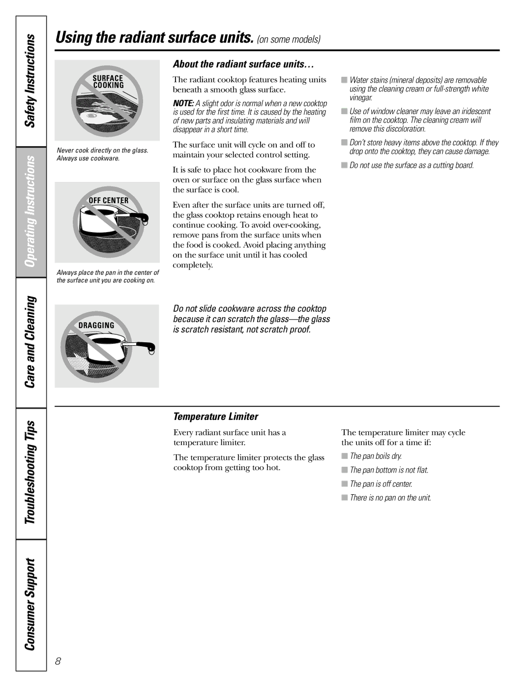 Americana Appliances ABS200 owner manual Using the radiant surface units. on some models, About the radiant surface units… 