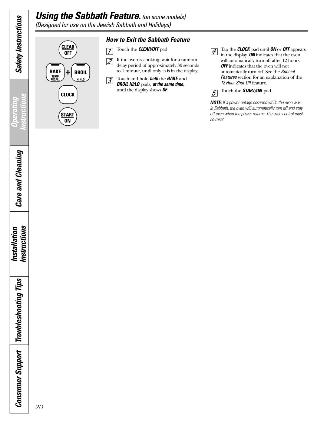 Americana Appliances ABS300 installation instructions Safety, How to Exit the Sabbath Feature 