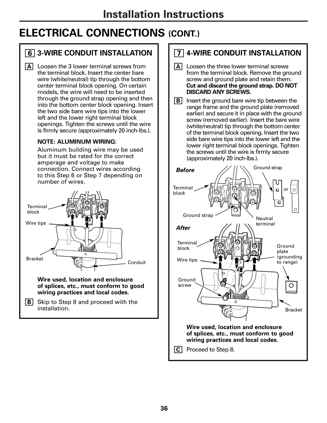 Americana Appliances ABS300 installation instructions Wire Conduit Installation 