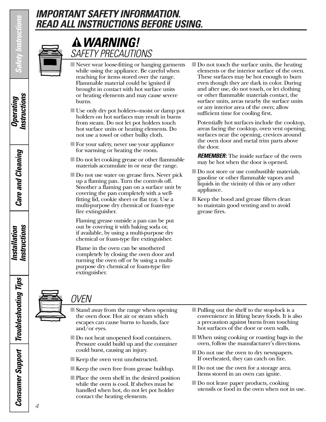 Americana Appliances ABS300 installation instructions Operating Instructions, Tips 