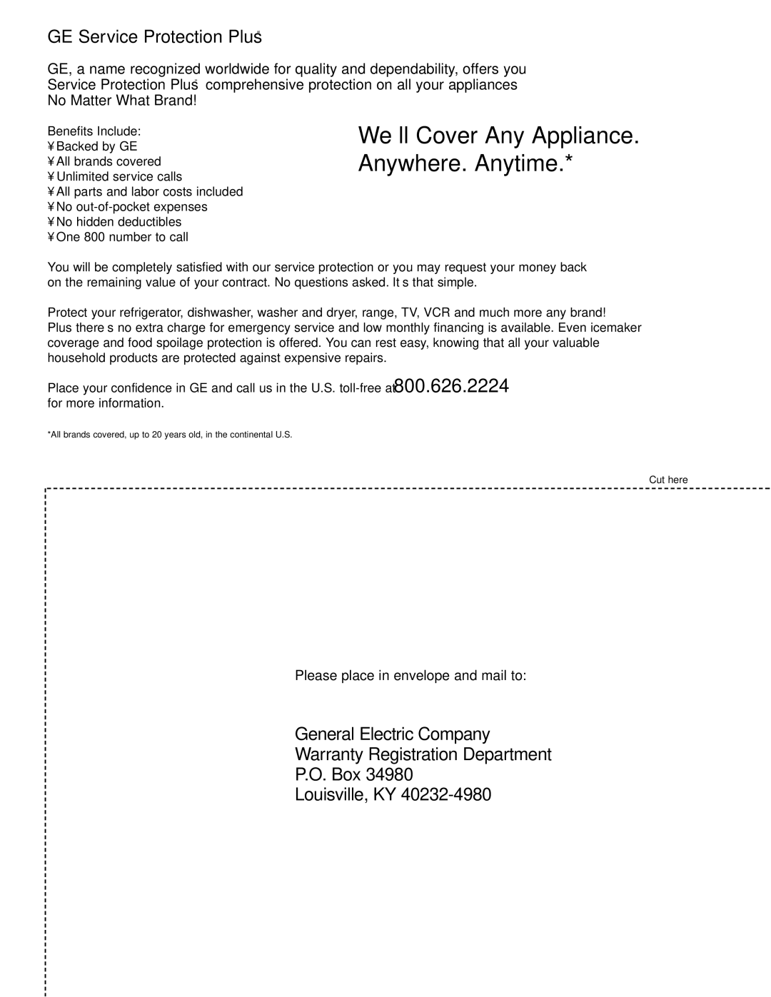 Americana Appliances AGBS300 installation instructions We’ll Cover Any Appliance. Anywhere. Anytime 