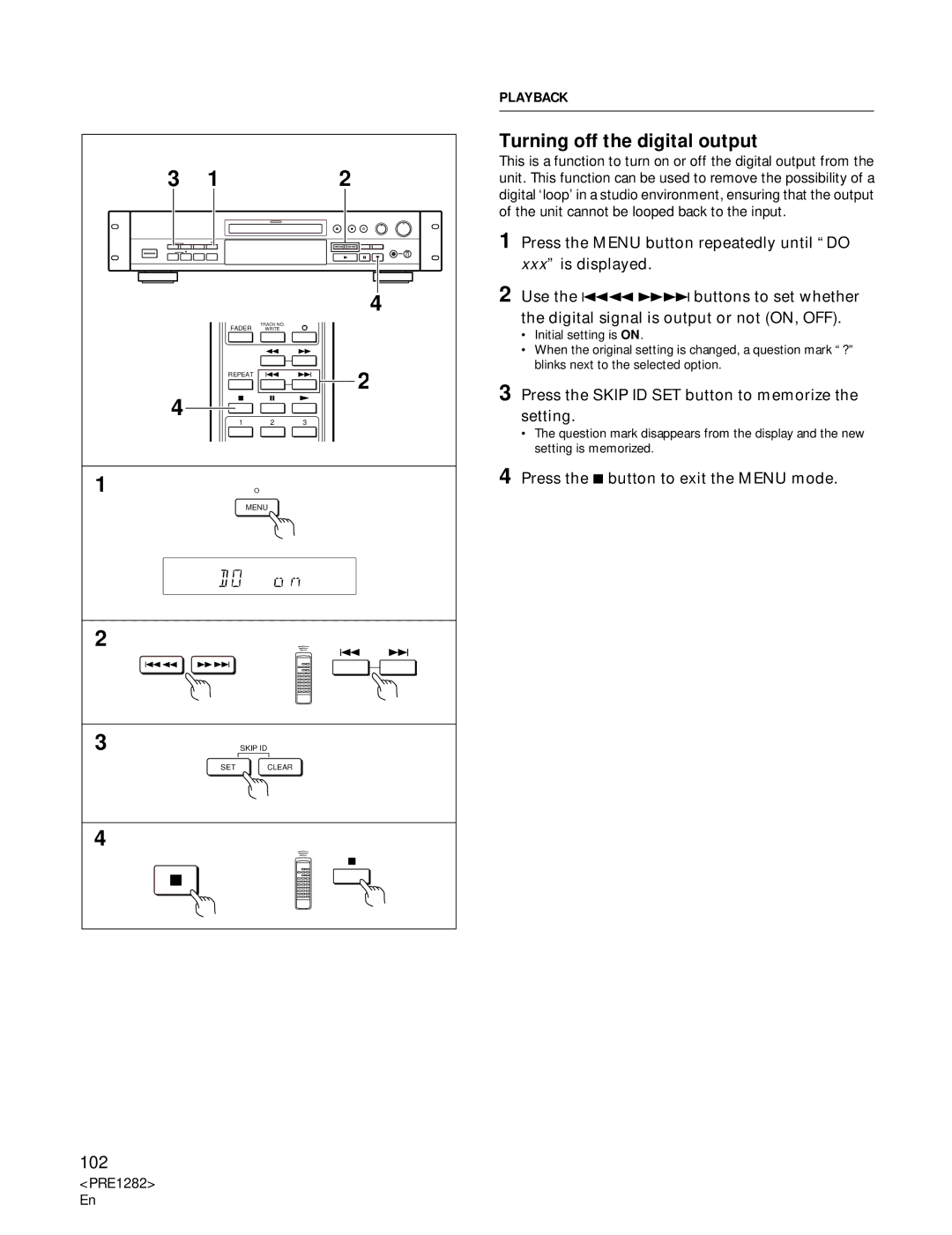 Americana Appliances CDR-850 manual Turning off the digital output, 102 