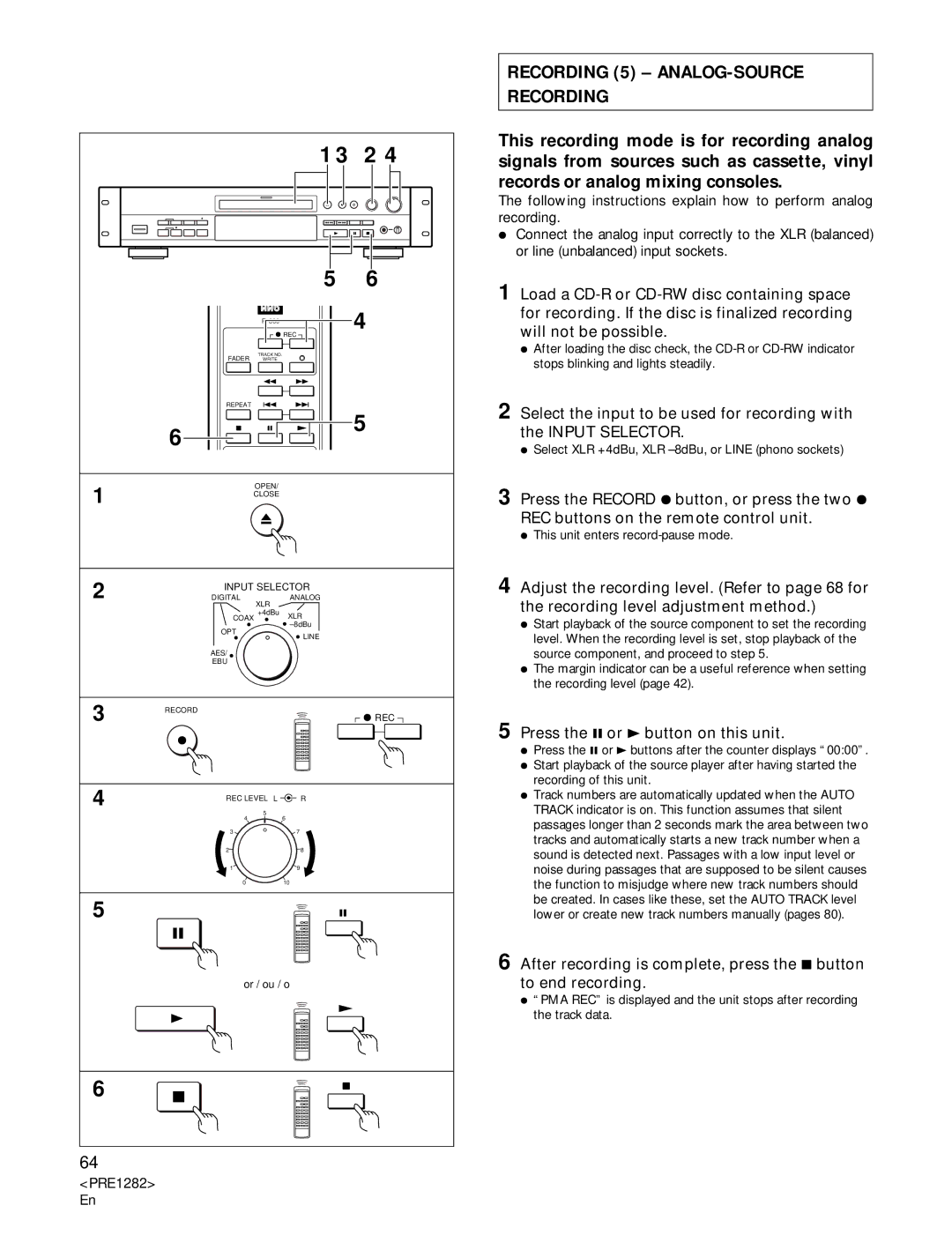 Americana Appliances CDR-850 manual Recording 5 ANALOG-SOURCE Recording, Press the 8 or 3 button on this unit 