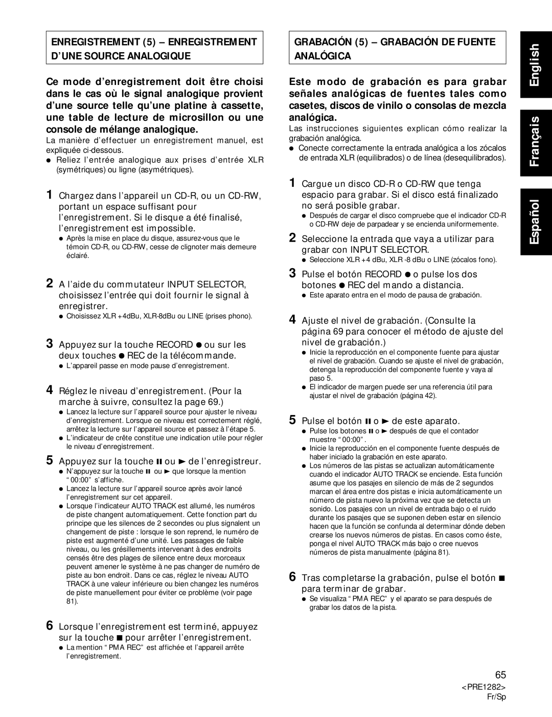 Americana Appliances CDR-850 manual Analógica, Este modo de grabación es para grabar 