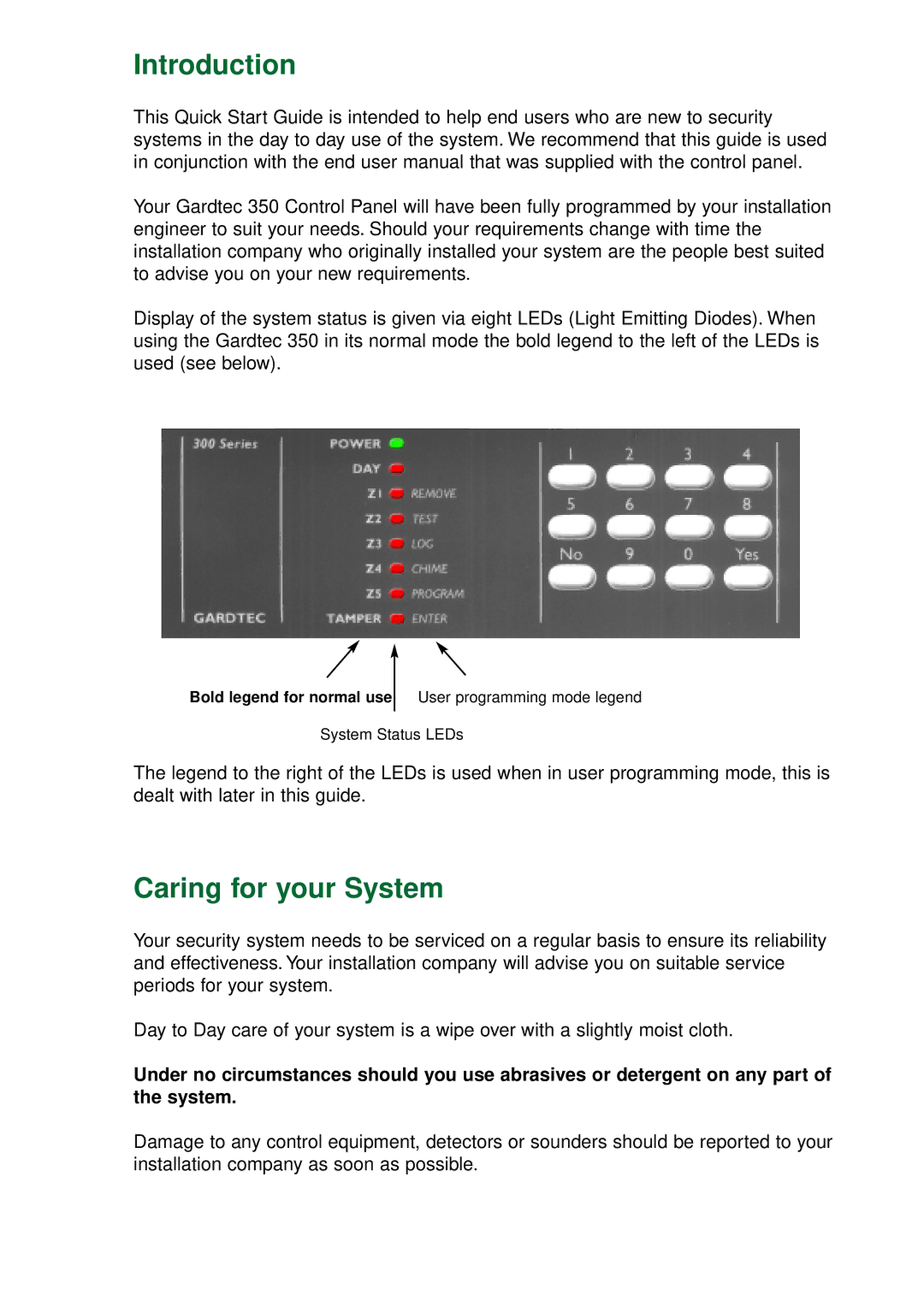 AmeriGlide GARDTEC 350+ manual Introduction, Caring for your System 