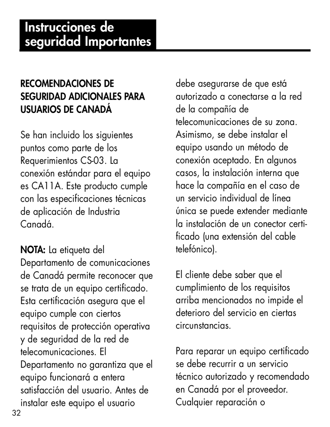 Ameriphone AM-RX2 manual Instrucciones de seguridad Importantes 