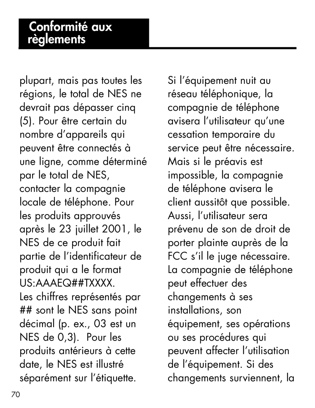 Ameriphone AM-RX2 manual Conformité aux règlements 