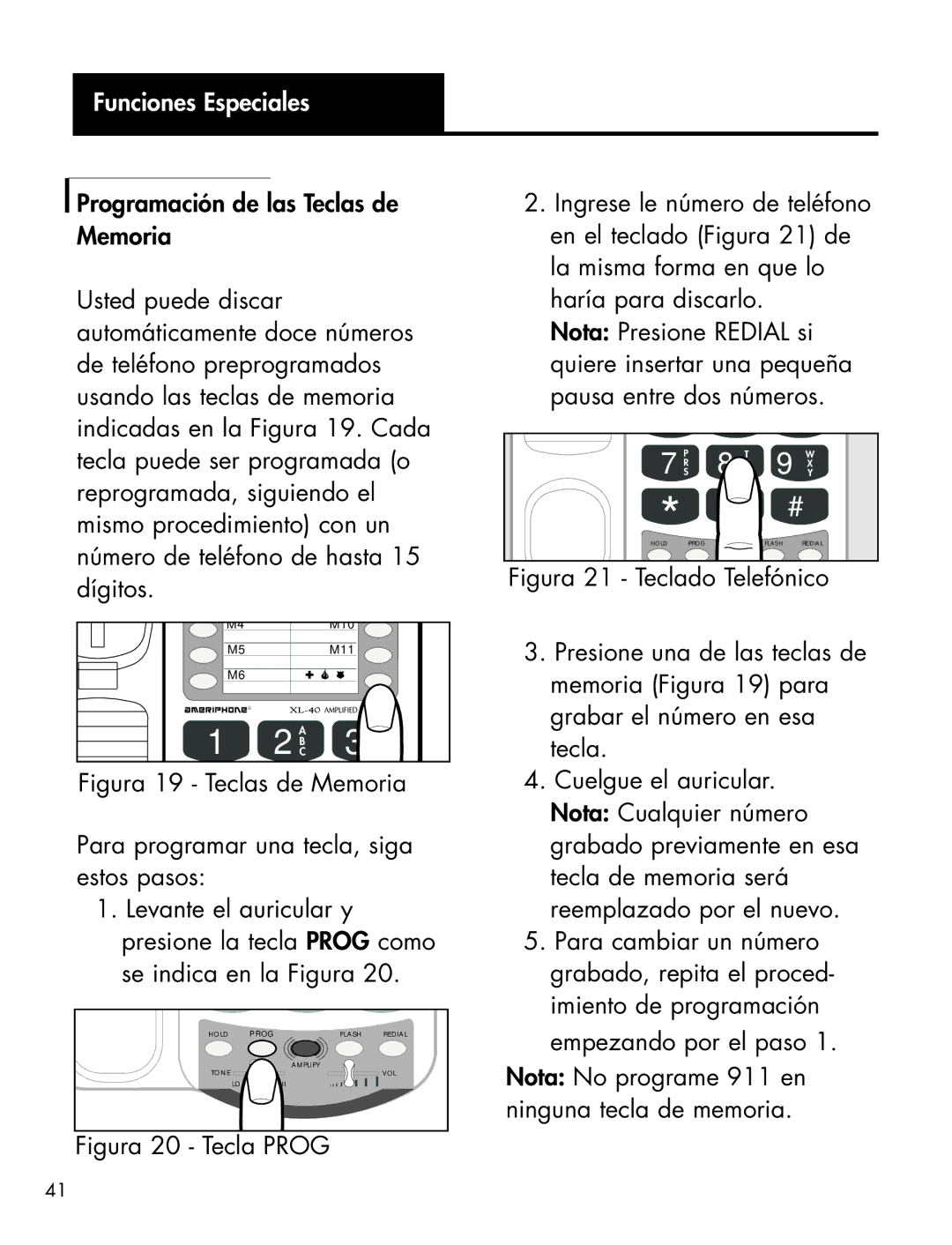 Ameriphone AMPLIFIED TELEPHONE manual Prog 