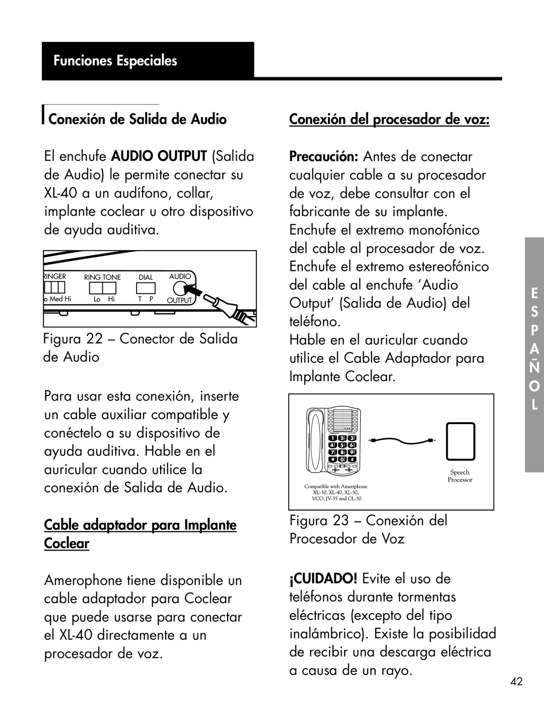 Ameriphone AMPLIFIED TELEPHONE manual Audio 