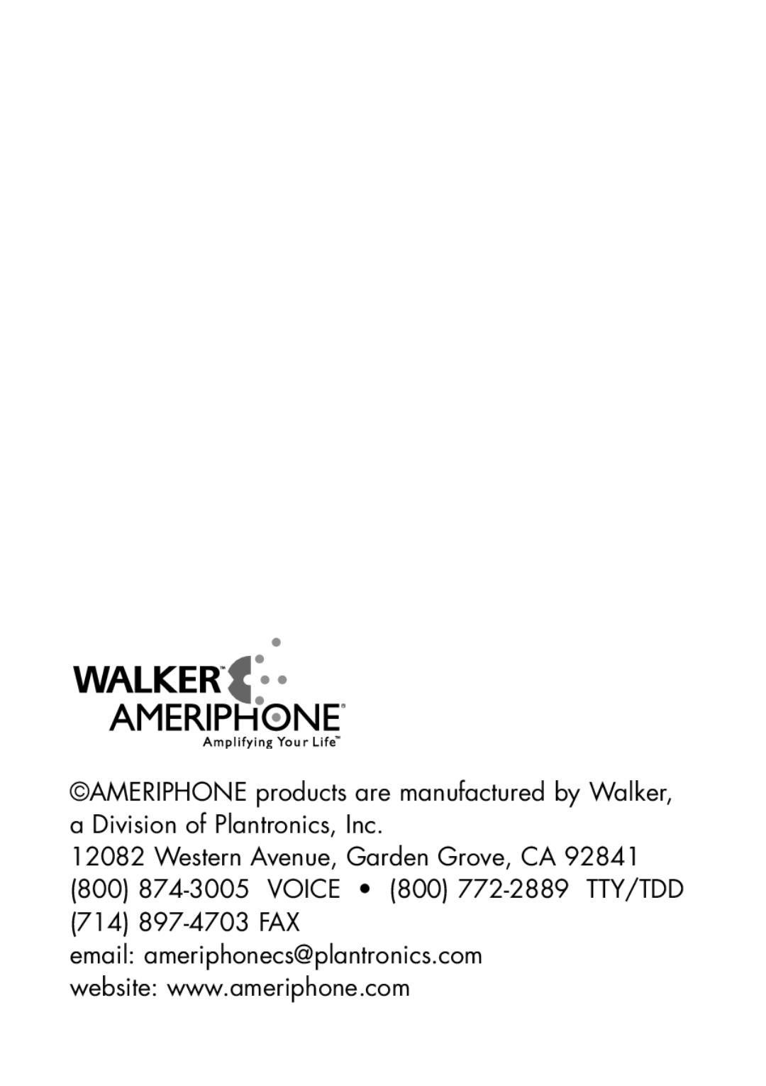 Ameriphone CA-100, CA-200 manual 