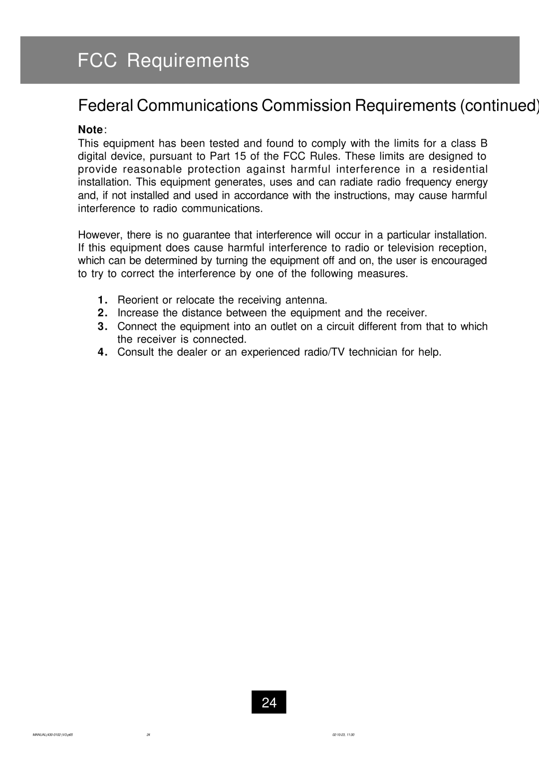 Ameriphone CL-40 operating instructions FCC Requirements 