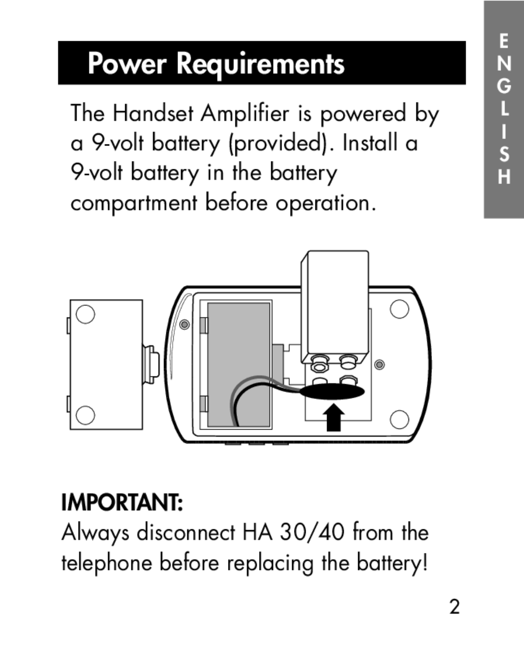 Ameriphone HA40, HA30 manual Power Requirements 