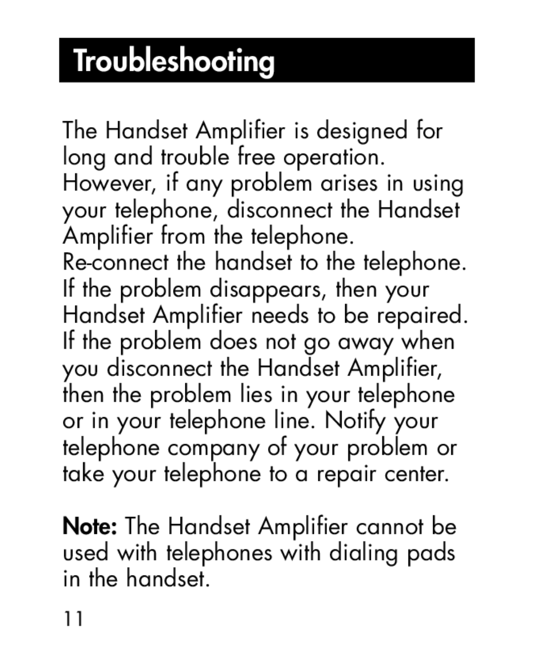 Ameriphone HA30, HA40 manual Troubleshooting 