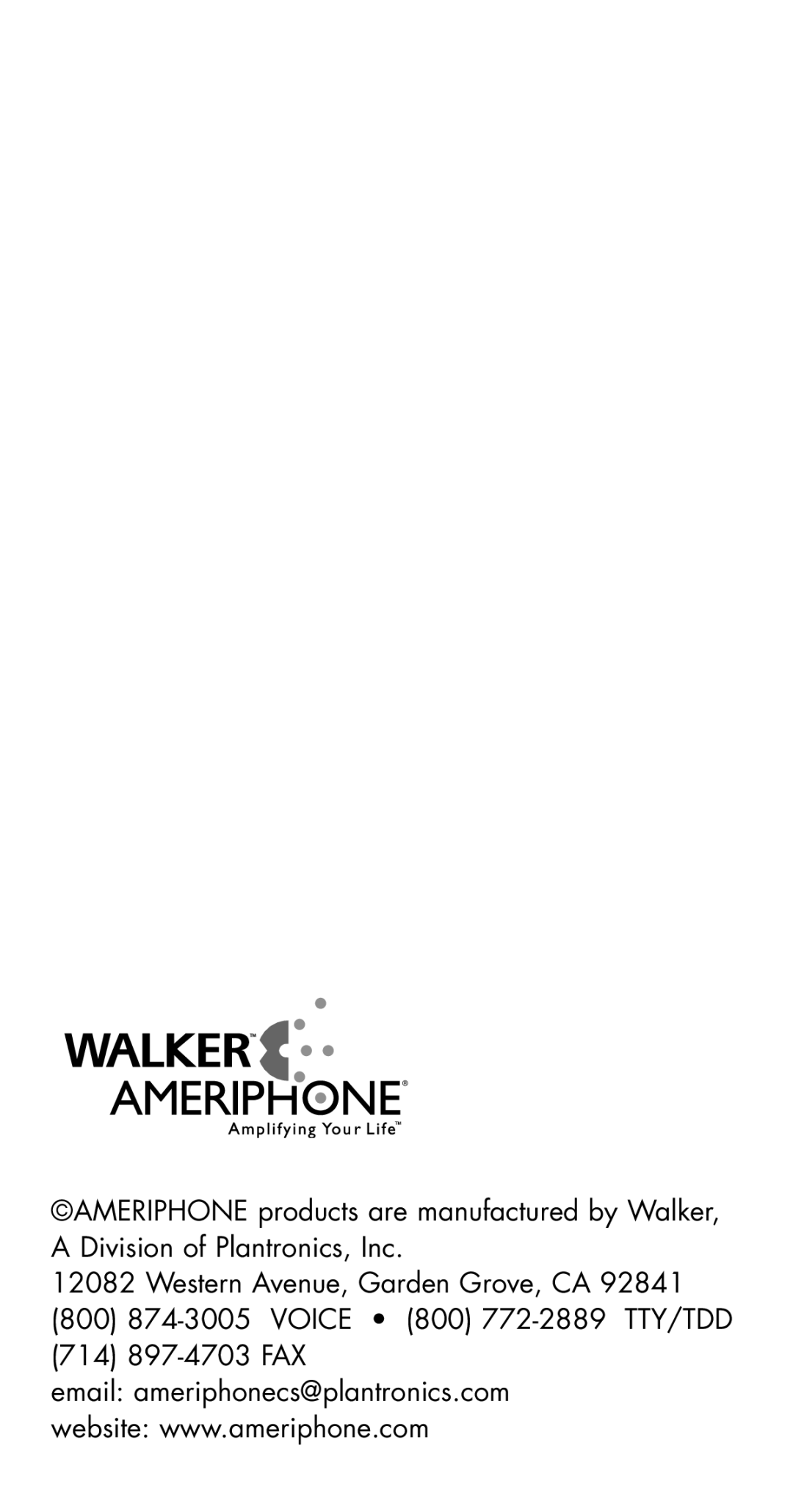 Ameriphone M18599 manual 