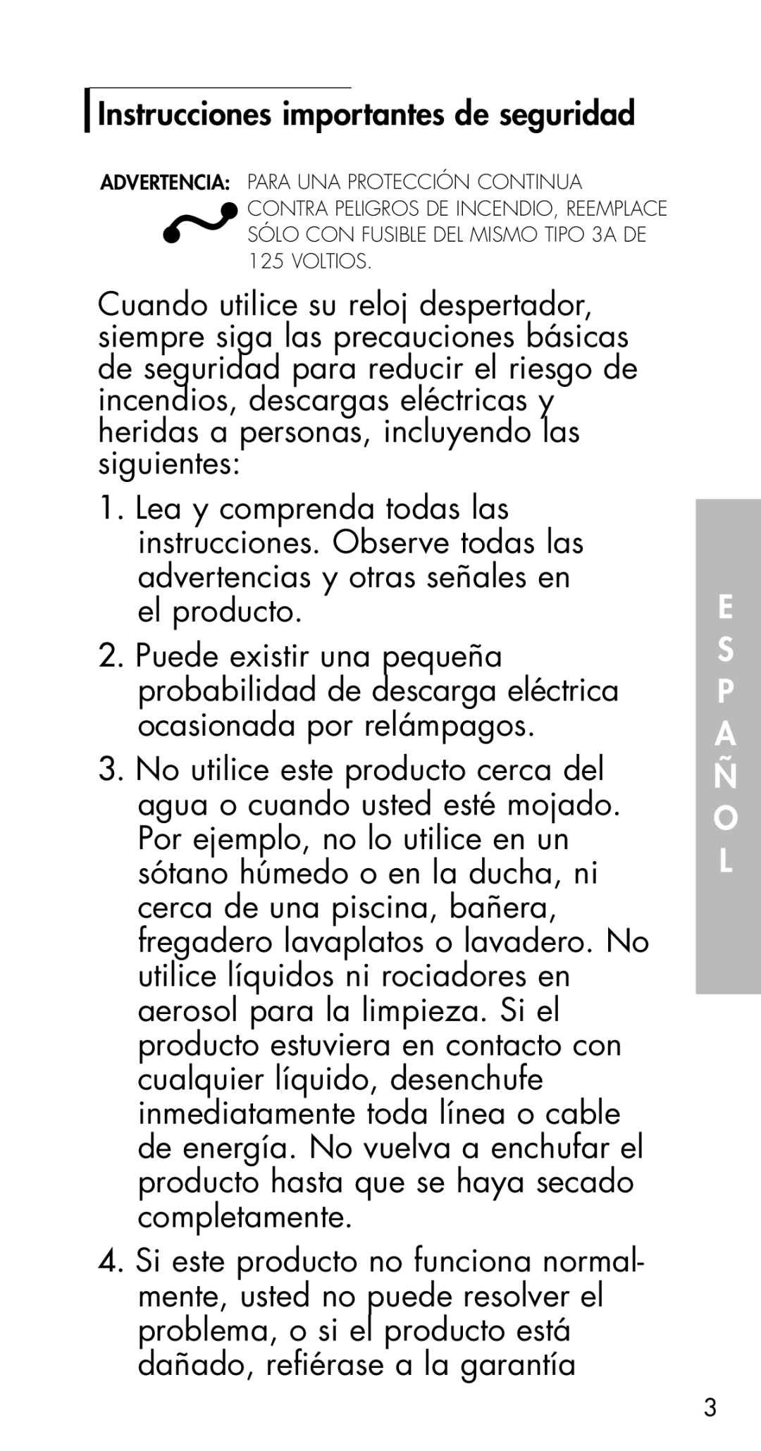 Ameriphone M18599 manual Instrucciones importantes de seguridad 