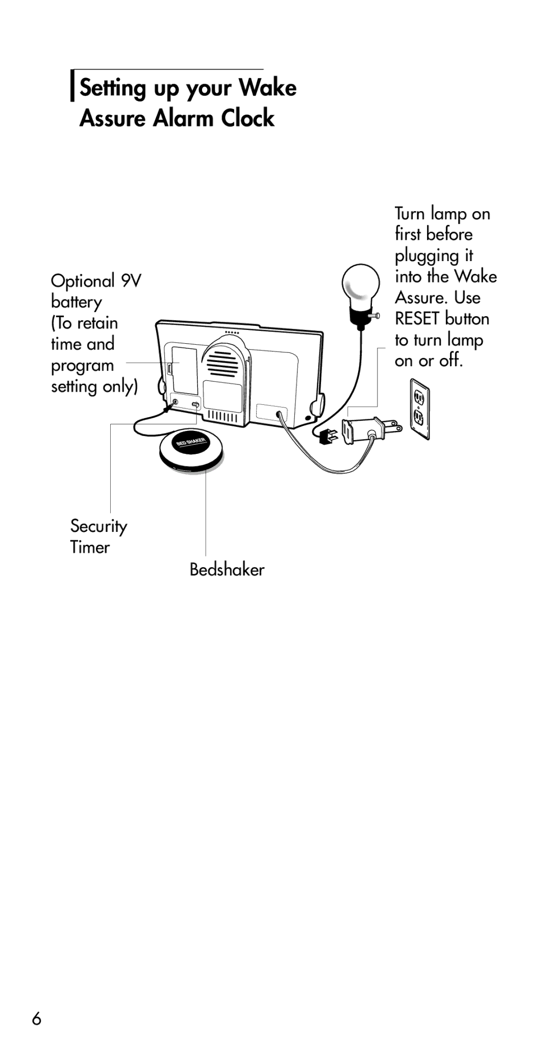 Ameriphone M18599 manual Setting up your Wake Assure Alarm Clock 