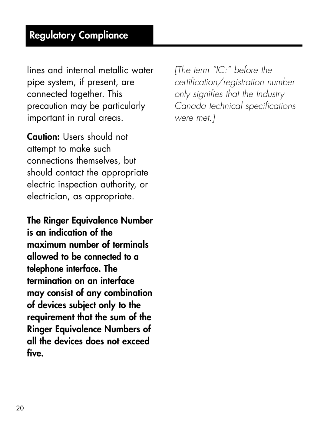 Ameriphone P-300 manual Regulatory Compliance 