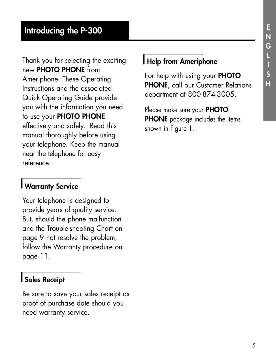 Ameriphone manual Introducing the P-300 