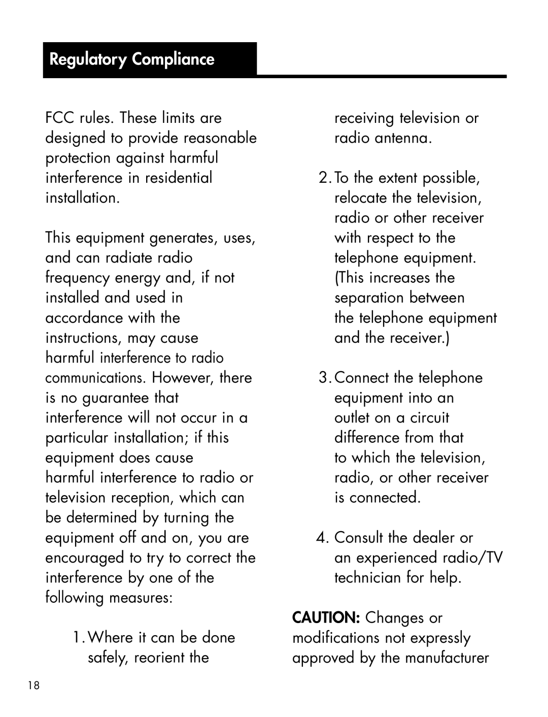 Ameriphone P-300 manual Regulatory Compliance 