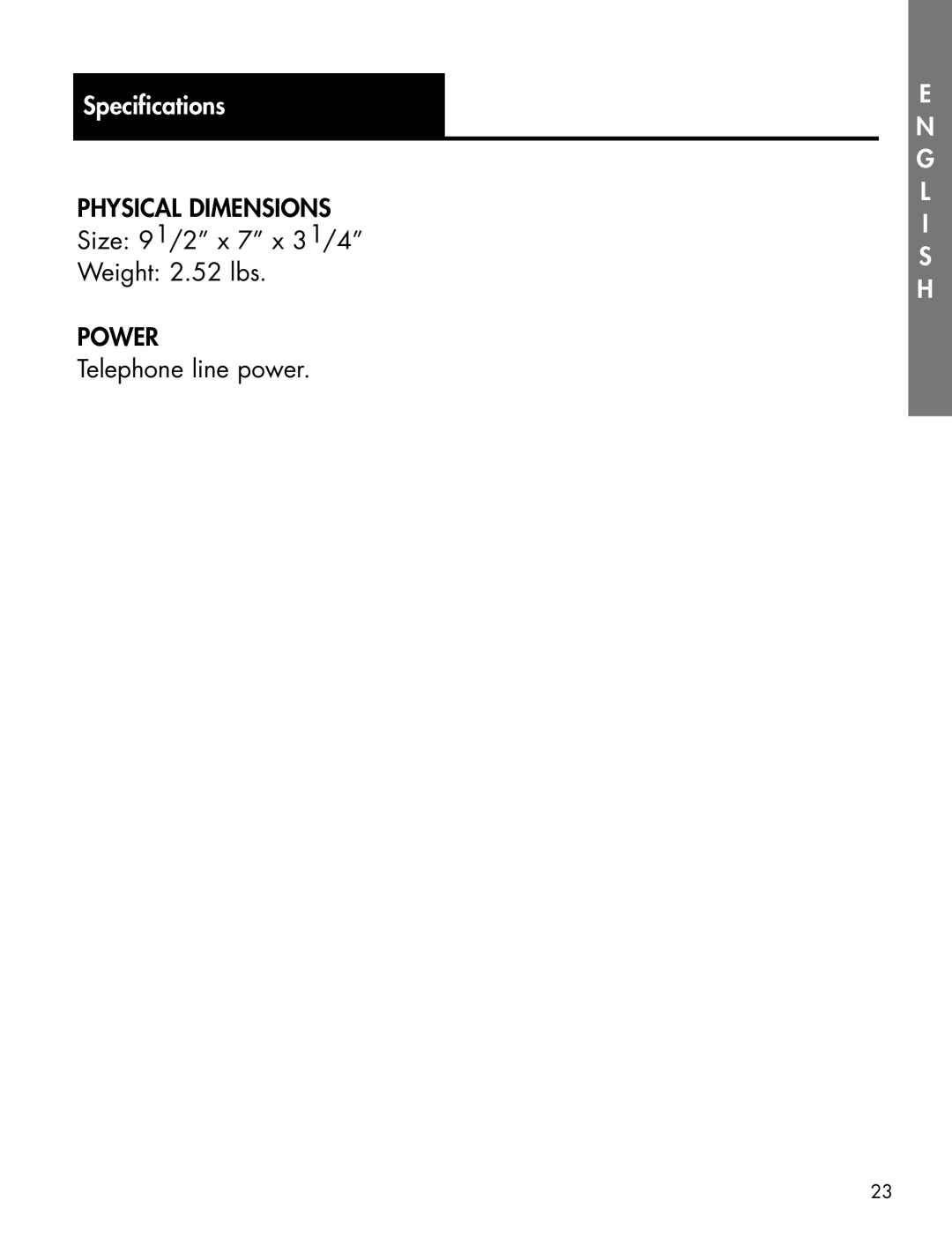 Ameriphone P-300 manual Specifications 