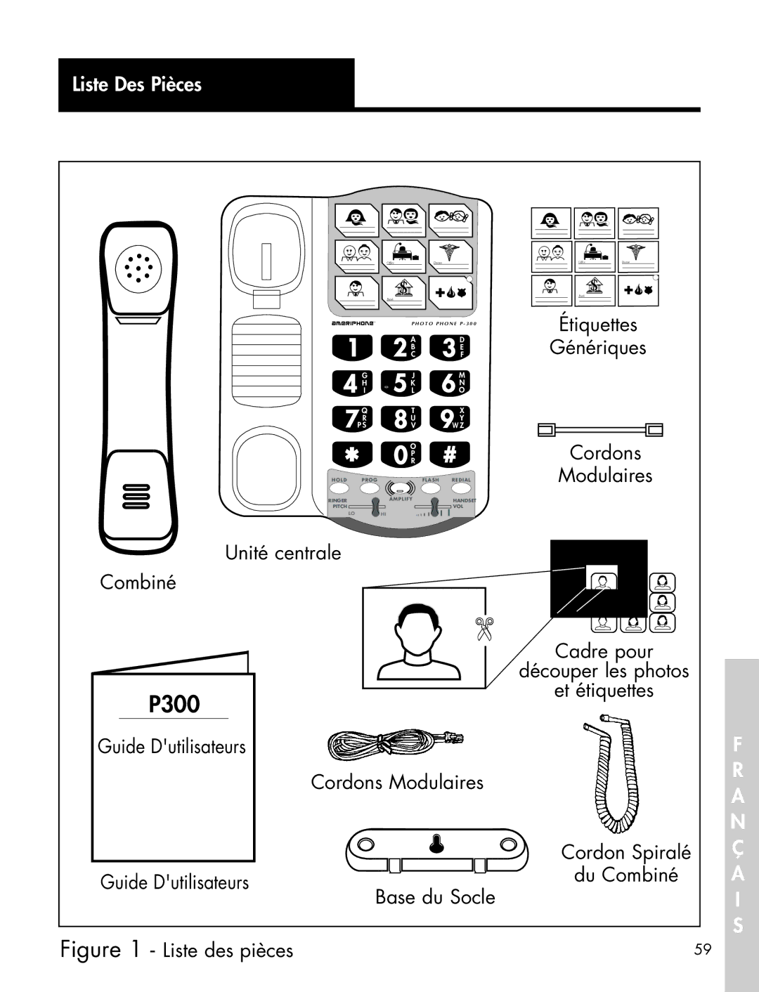 Ameriphone P-300 manual Liste Des Pièces, Étiquettes, Génériques, Cordons, Modulaires 