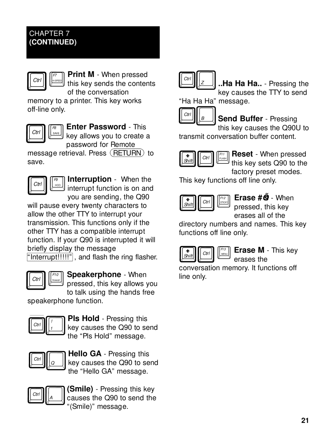 Ameriphone Q90 operating instructions F8 Enter Password This 