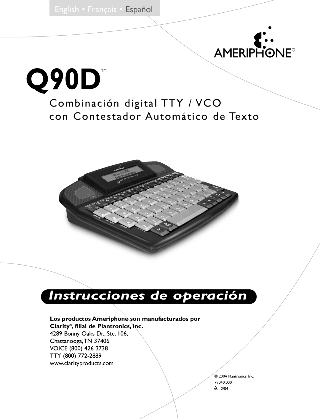 Ameriphone Q90D operating instructions Instrucciones de operación 