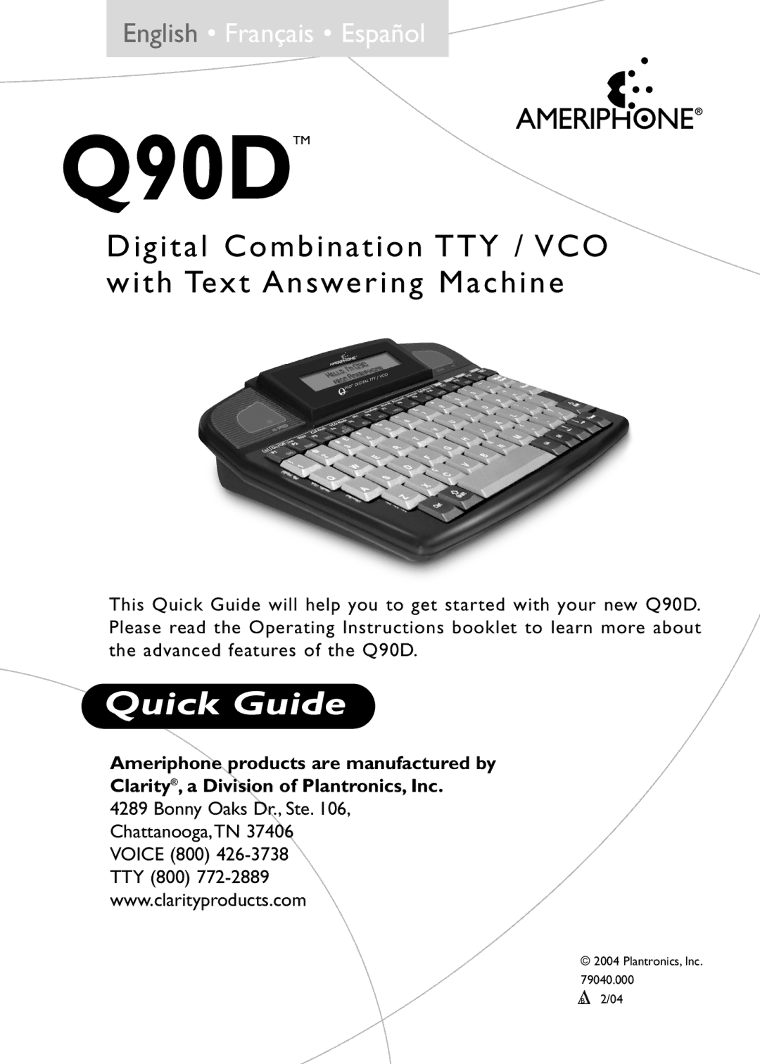 Ameriphone operating instructions Q90DTM 