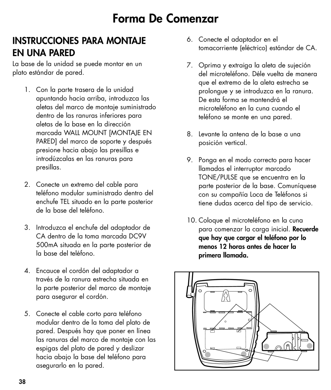 Ameriphone W425 manual Instrucciones Para Montaje EN UNA Pared 