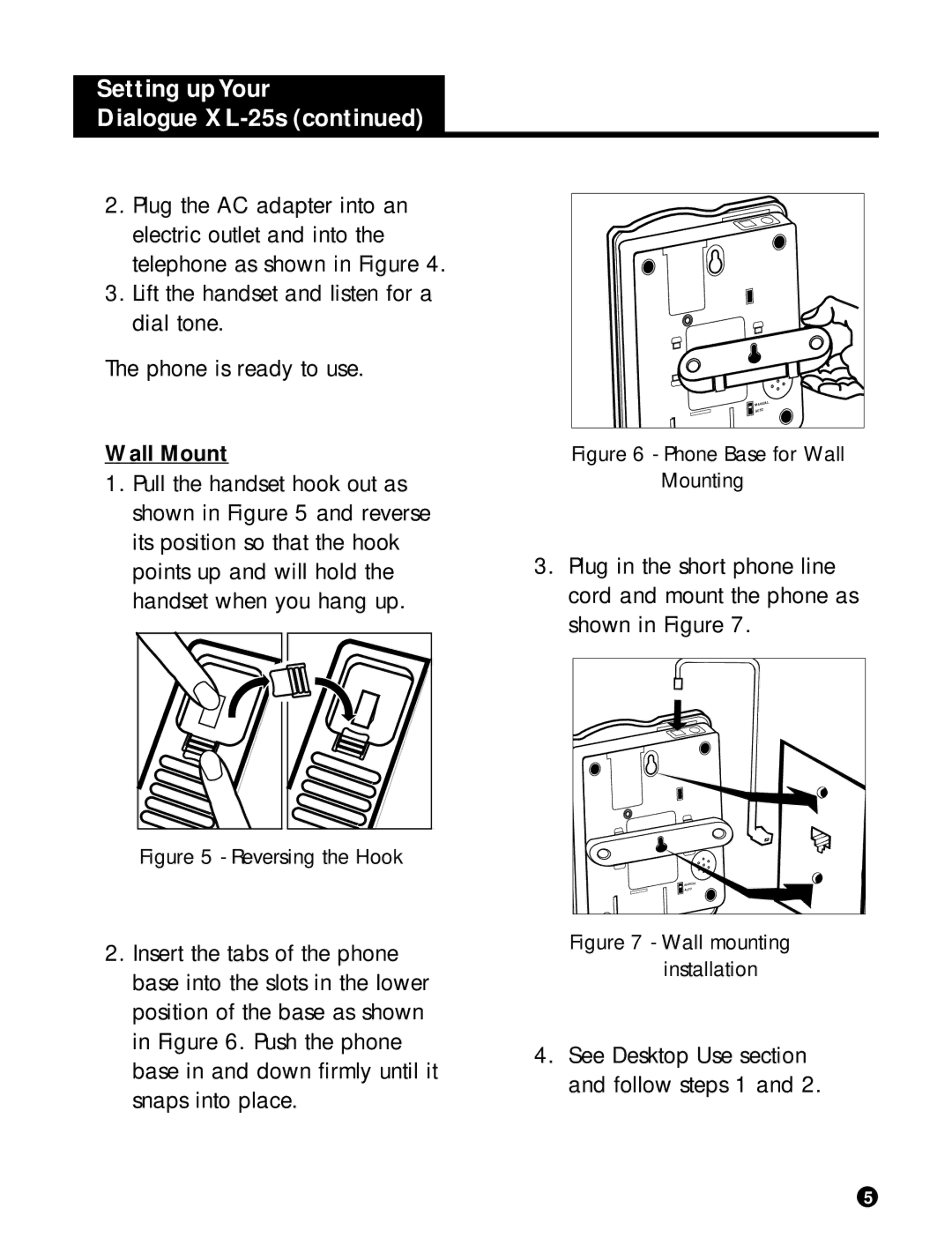 Ameriphone XL-25s operating instructions Wall Mount, Reversing the Hook 