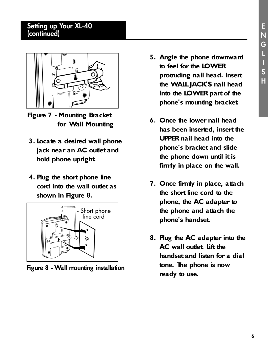 Ameriphone XL-40 manual Short phone line cord 