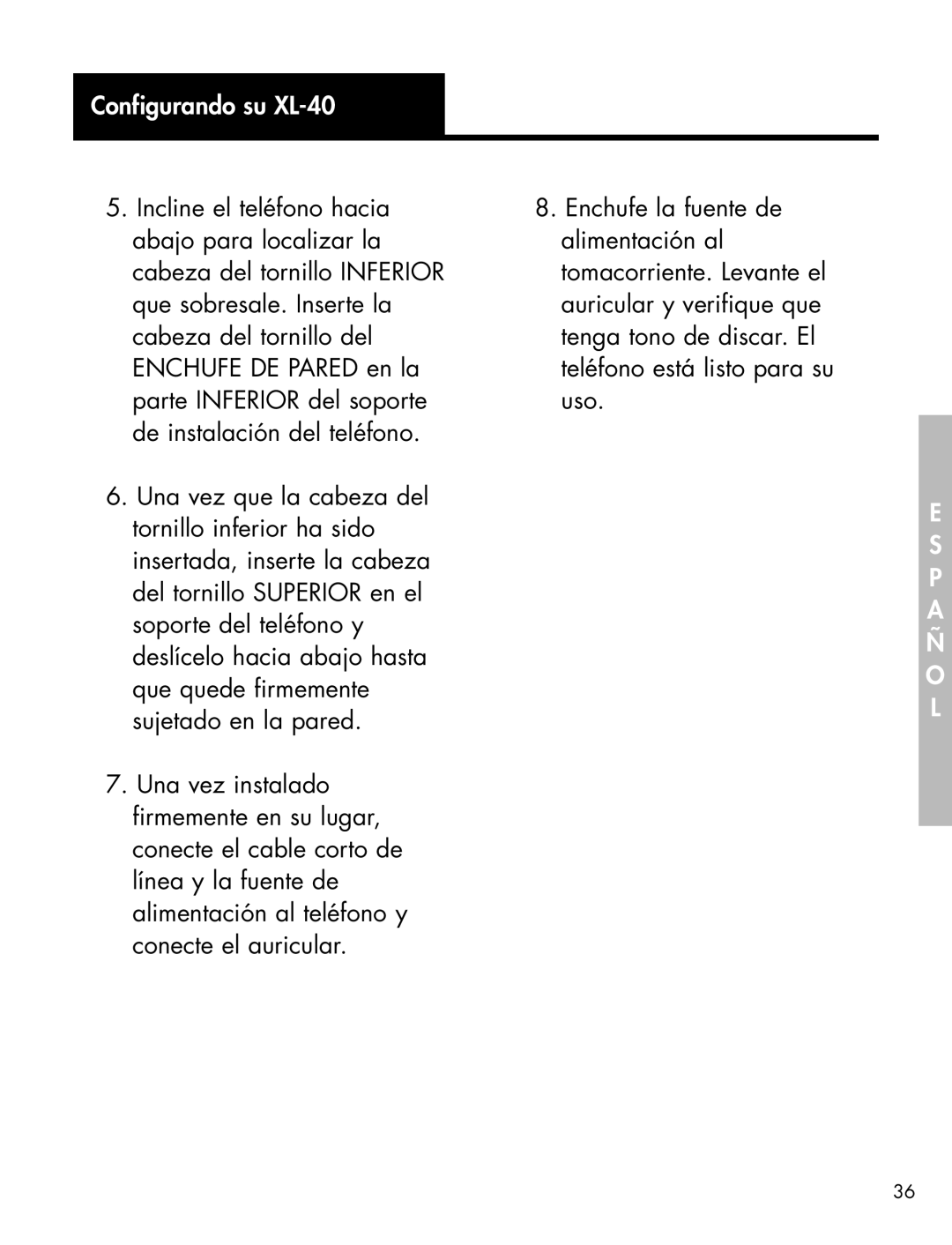 Ameriphone manual Configurando su XL-40 