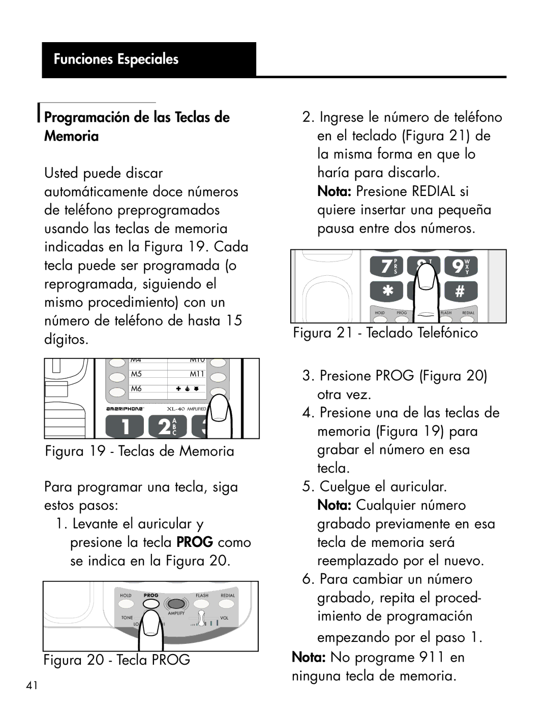 Ameriphone XL-40 manual Prog 