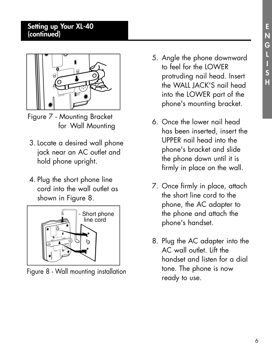 Ameriphone XLXL-40 manual Short phone line cord 