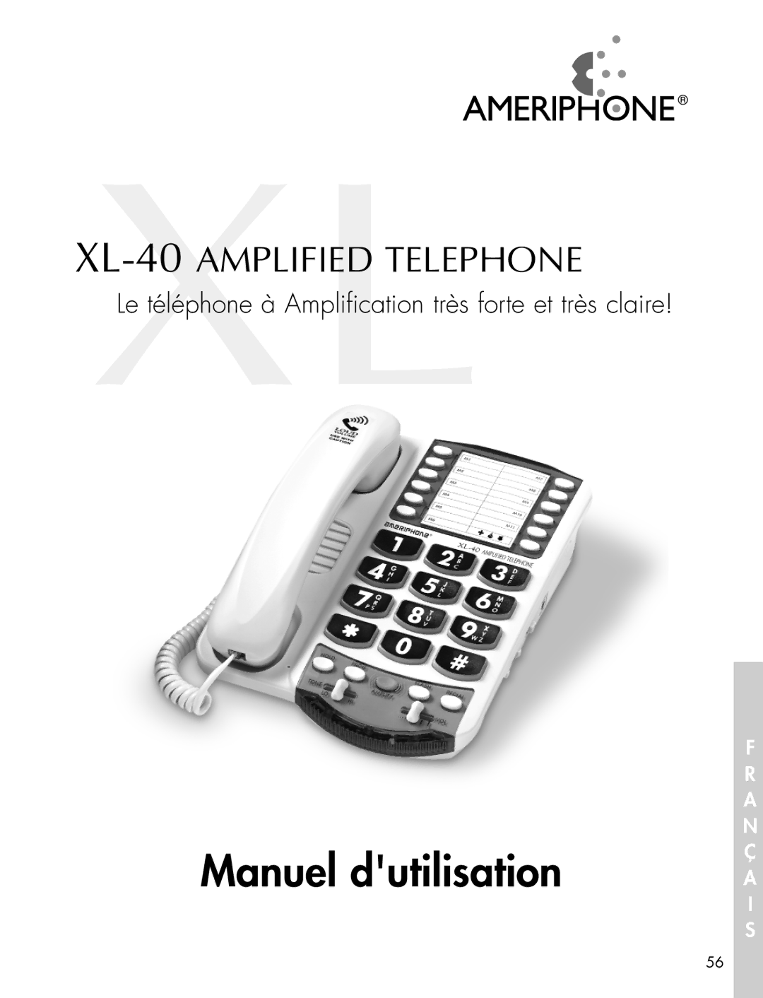 Ameriphone XLXL-40 manual Manuel dutilisation 