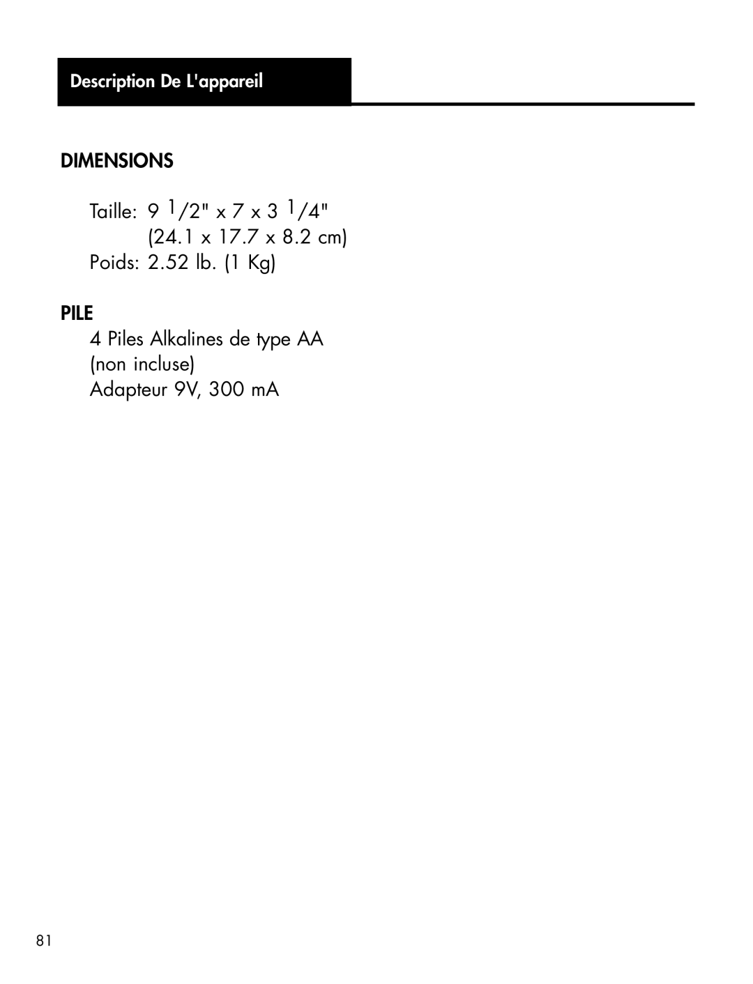 Ameriphone XLXL-40 manual Dimensions, Pile 