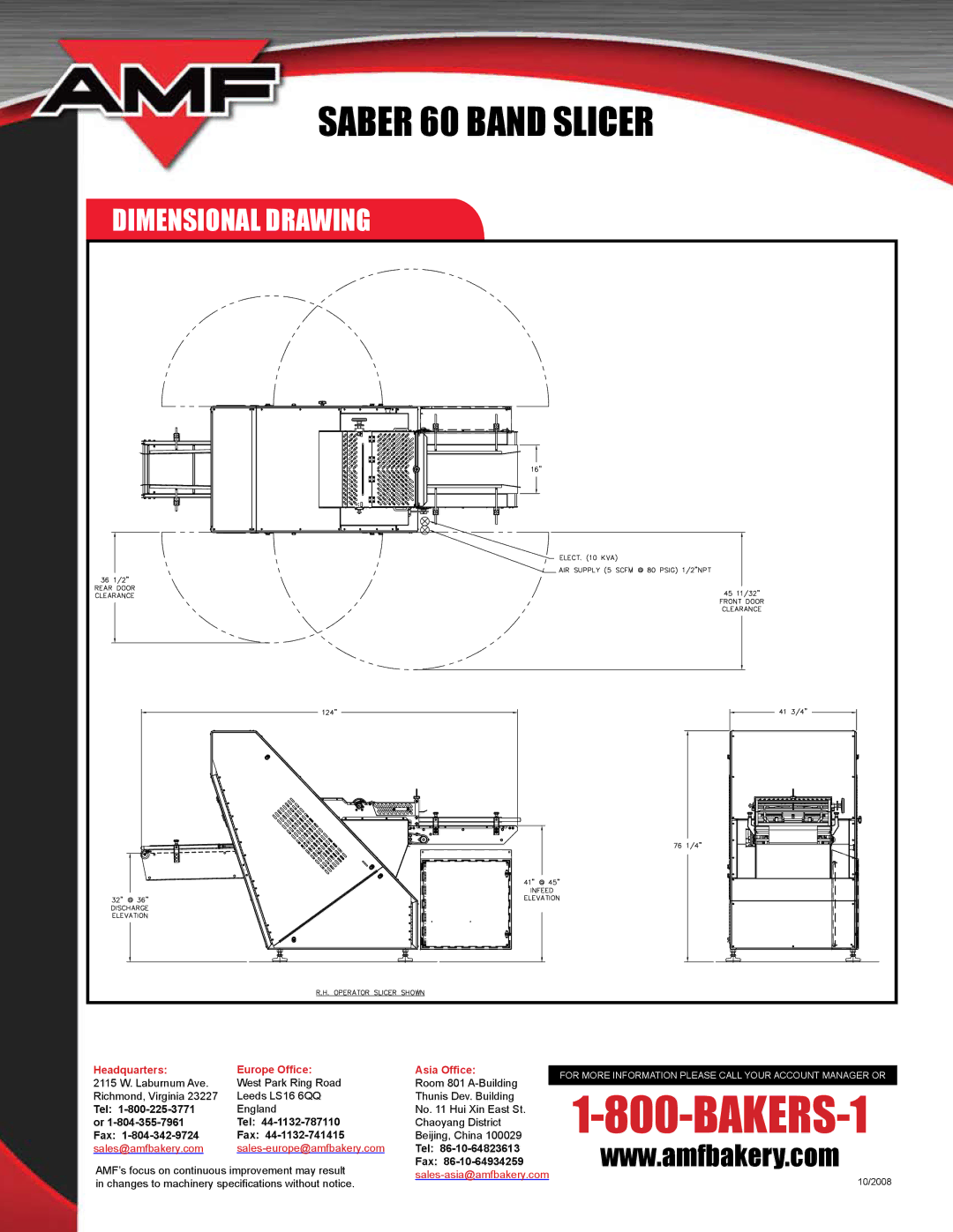 AMF 60 manual Dimensional Drawing, Headquarters Europe Office Asia Office 