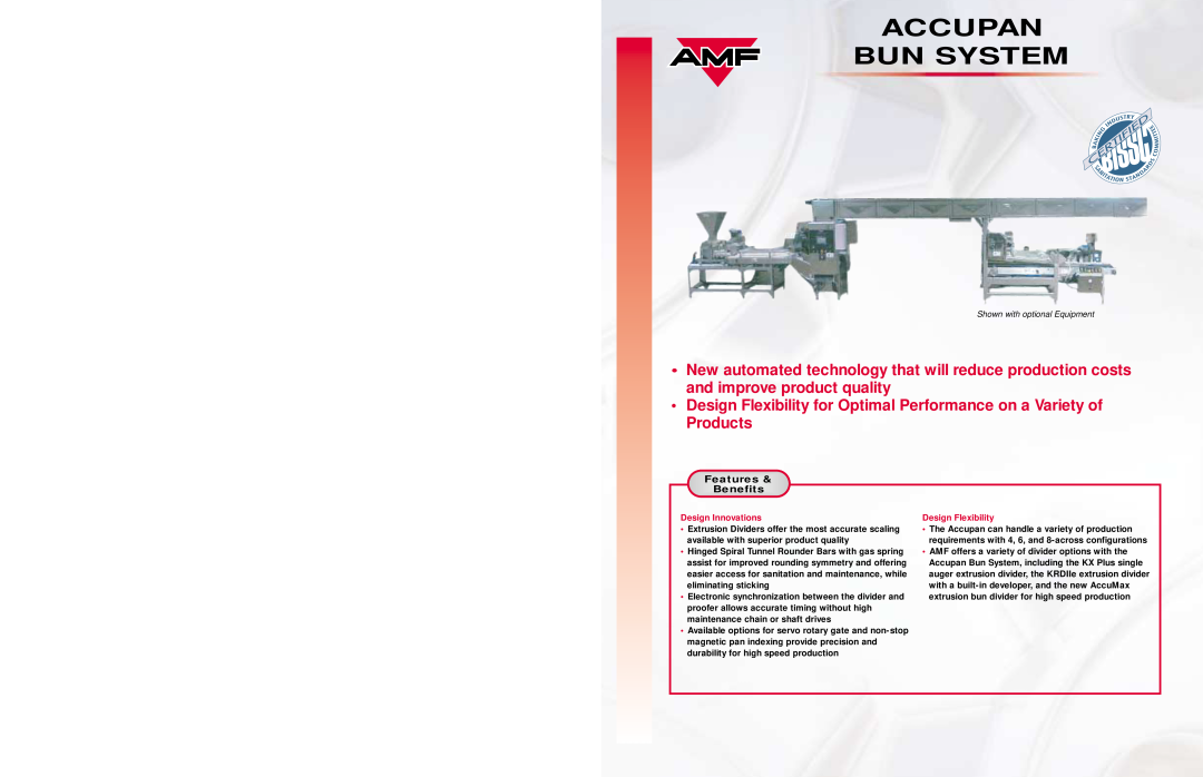 AMF Accupan Bun System specifications Features, Benefits 
