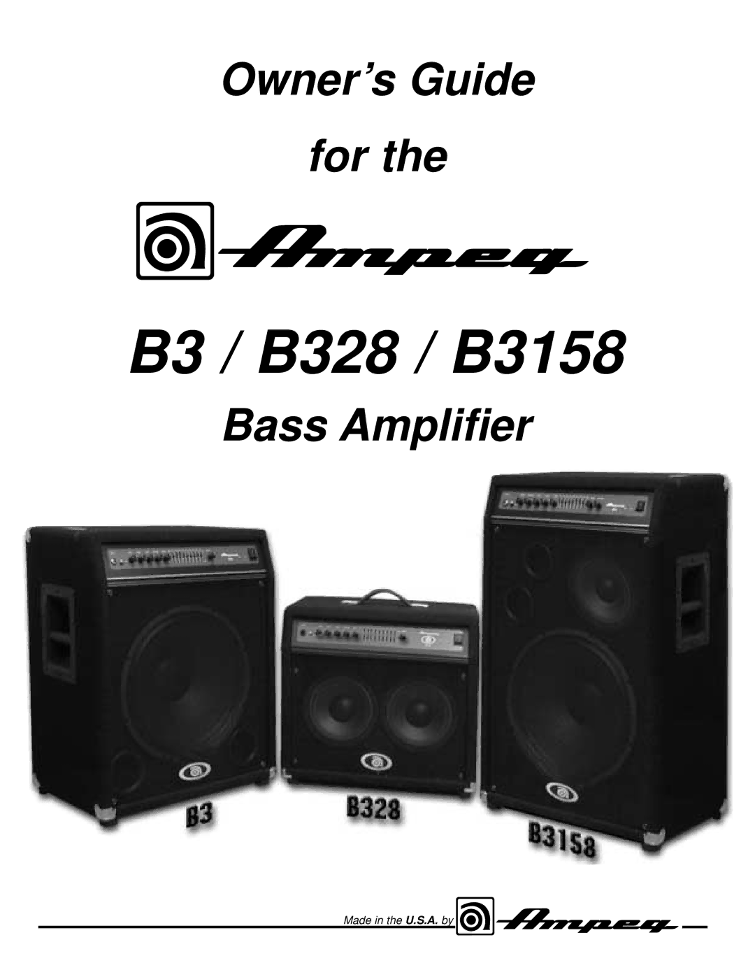 Ampeg manual B3 / B328 / B3158 