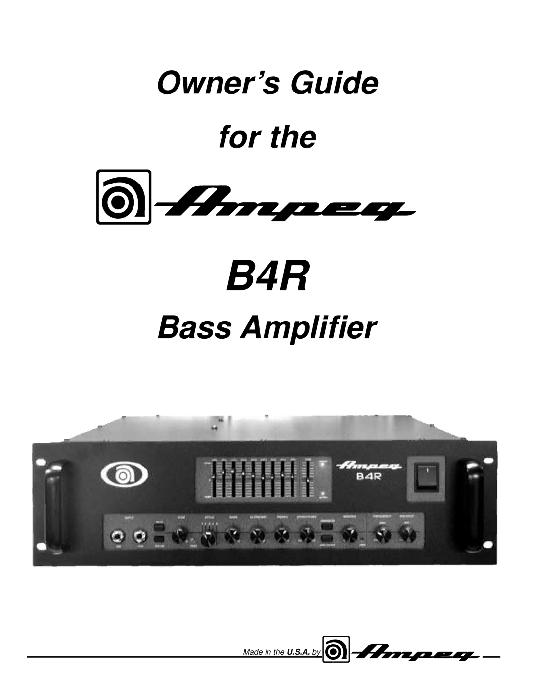 Ampeg B4R manual 