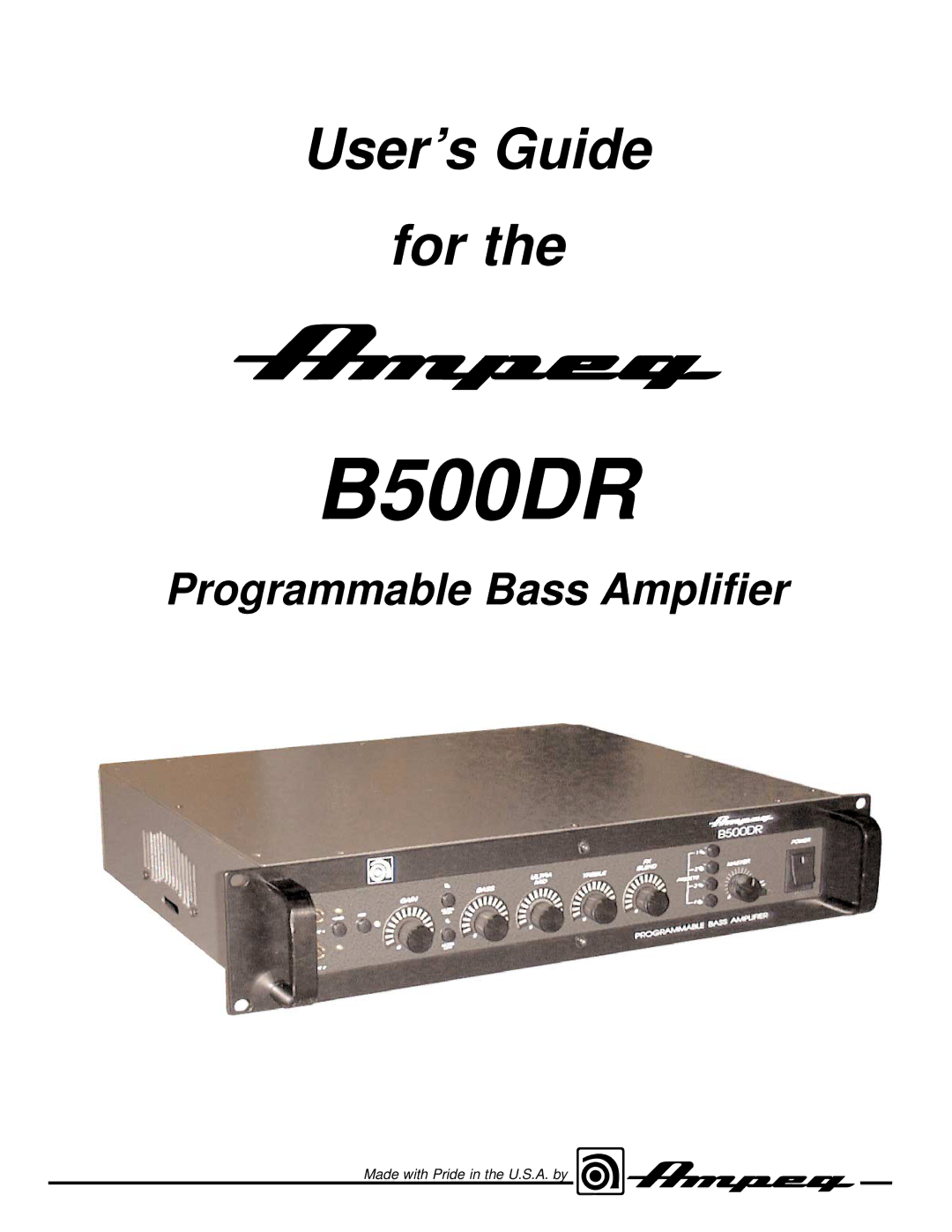 Ampeg B500DR manual 