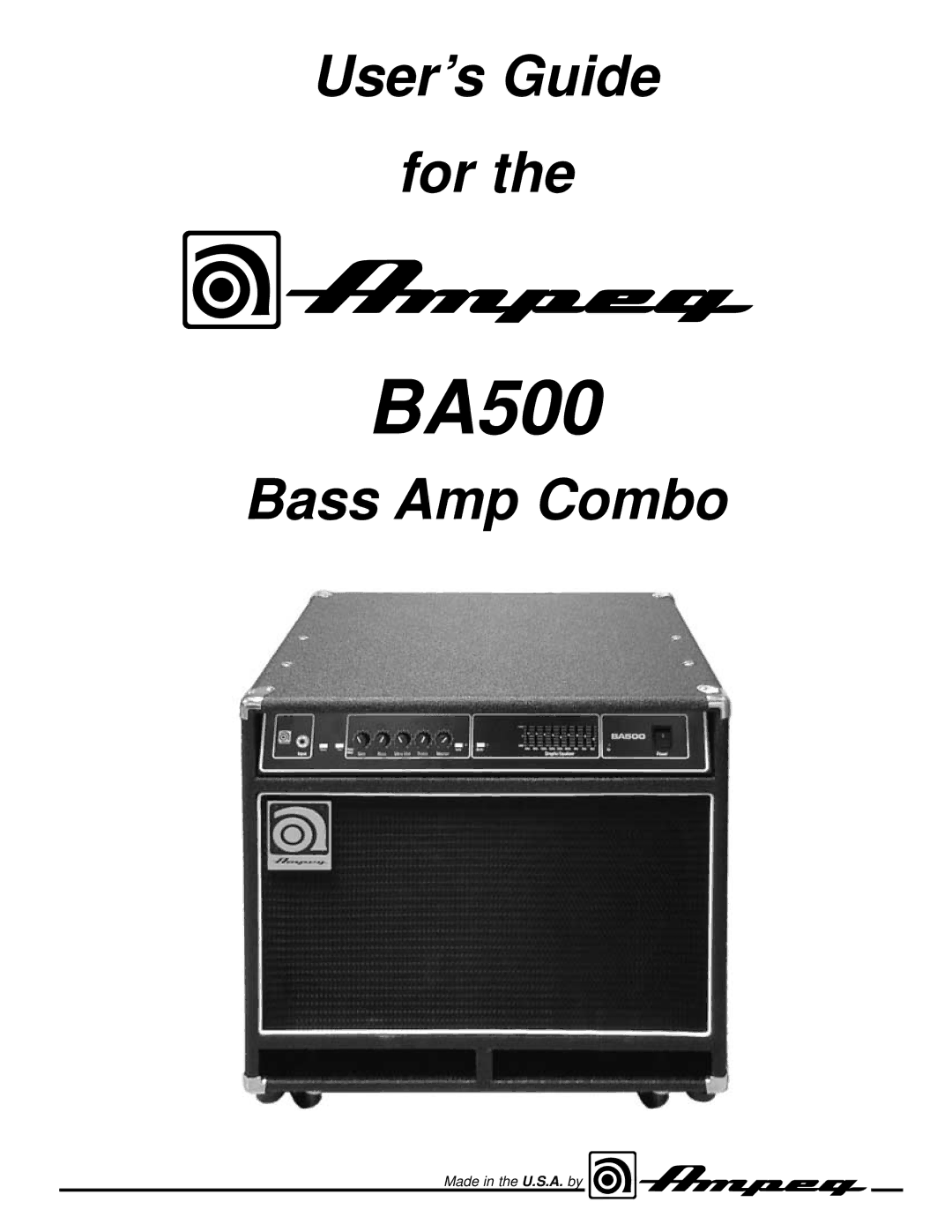 Ampeg BA500 manual 