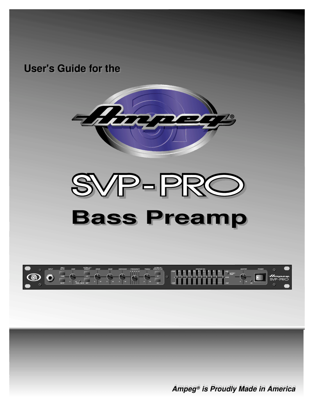 Ampeg SVP-PRO manual Bass Preamp 