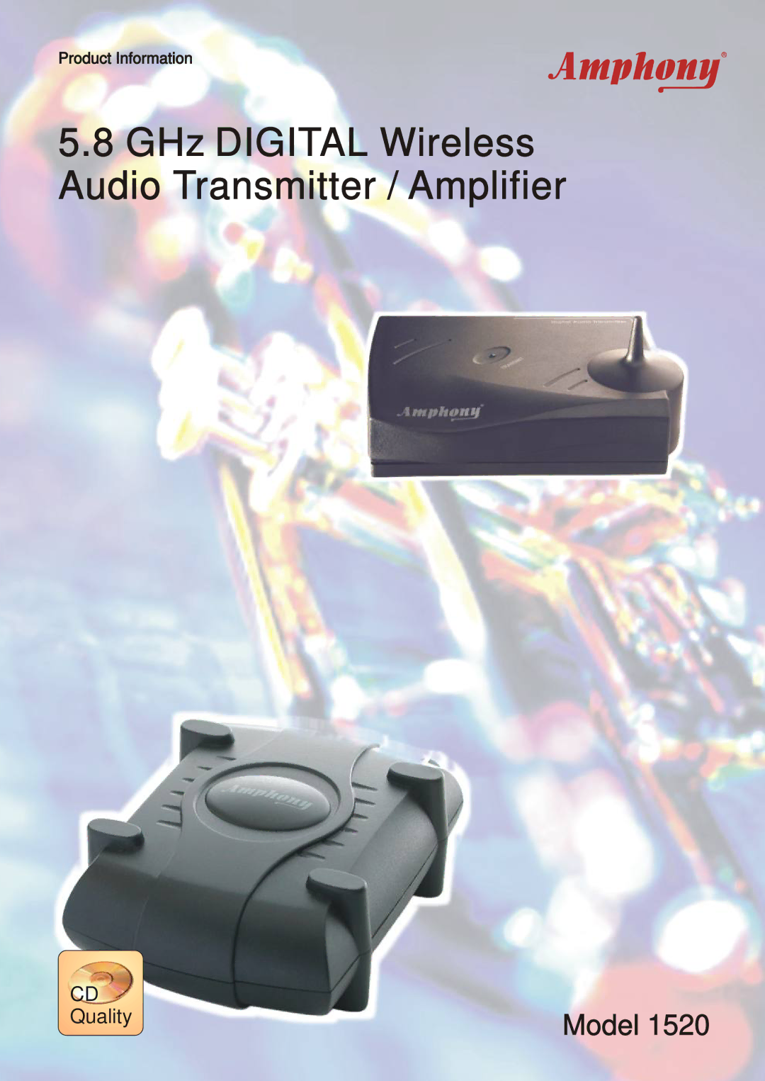 Amphony 1520 manual GHz Digital Wireless Audio Transmitter / Amplifier 